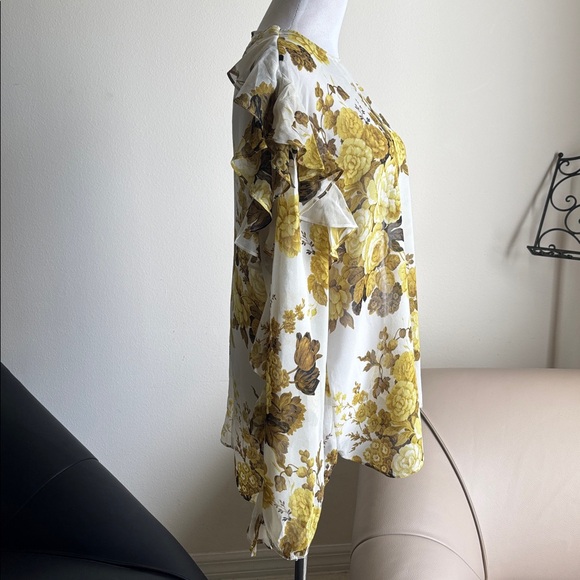 Robert Rodriguez Yellow and Brown Floral Blouse ( New ) - Picture 2 of 8